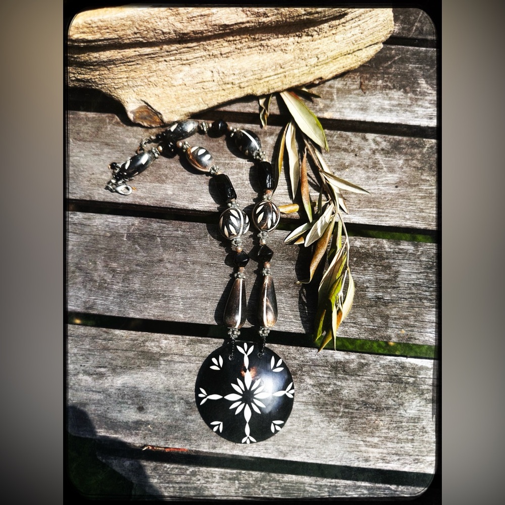 Vintage Horn Medallion Necklace
